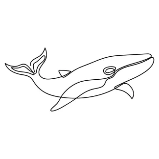 Whale Simple Whale One Line Drawing: Draw a Giant Sea Creature with Ease
