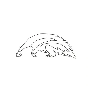 Large Anteater "One Line Large Anteater Art: A Minimalist Approach to Recognizable Wildlife Features"