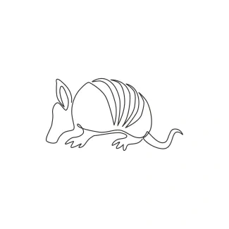 Armadillo Easy Armadillo Drawing in One Line for All Ages and Skill Levels