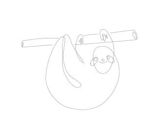 Sloth One Line Sloth Drawing for Beginners Learning Calm Animal Shapes