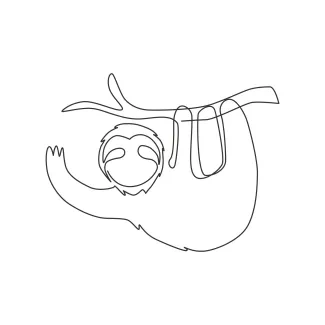 Lovely Sloth One Line Lovely Sloth Drawing: Easy Practice for Calm, Jungle Animals
