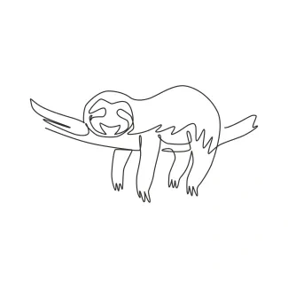Lovely Sloth Draw a Lovely Sloth with One Line: Relaxing Art for Kids and Beginners