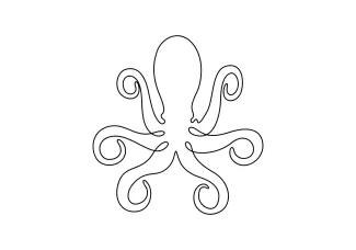 One-Line Octopus Drawing for Engaging in Simple Marine Art