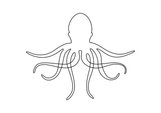 Simple Octopus One-Line Drawing to Improve Visual Memory and Structure