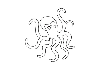 One-Line Octopus Drawing for Visual Planning and Ocean-Themed Practice