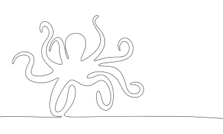 Octopus Easy Octopus One-Line Drawing to Practice Balance and Repetition