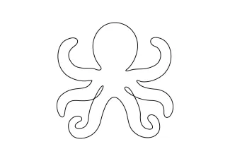 Octopus One-Line Drawing for Gentle Complexity and Artistic Challenge