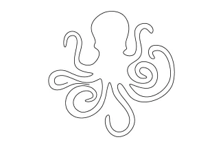 Octopus Beginner One-Line Octopus Drawing for Exploring Form and Direction