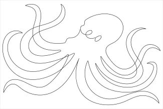 Octopus One-Line Octopus Drawing for Learning Tentacle Structure and Flow