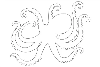 Octopus One-Line Octopus Drawing for Practicing Organic Forms and Balance