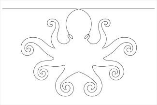 Octopus Simple Octopus One-Line Drawing to Build Shape Planning and Creativity