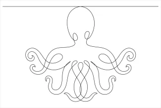 Beginner One-Line Octopus Drawing for Marine Shape Recognition