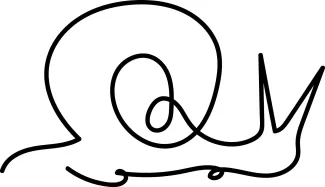 Snail One-Line Snail Drawing to Practice Proportion and Spiral Placement