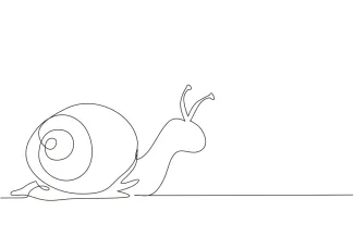 Garden snail crawling One-Line Garden Snail Drawing for Nature-Themed Art Lessons