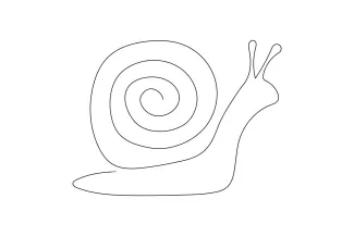 Cute crawling snail Cute Snail One-Line Drawing to Inspire Gentle Lines and Form Control