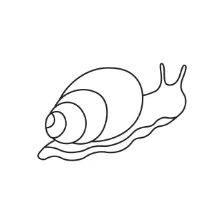 Snail One-Line Snail Drawing for Practicing Spiral Shapes and Line Direction