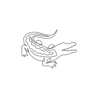 Wild rough alligator One Line Alligator Drawing for Exploring Texture and Shape