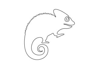 Chameleon One Line Chameleon Art: Perfect Reptile Sketch for Skill Building