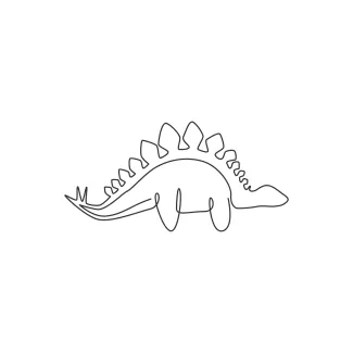 Stegosaurus Simple One Line Stegosaurus Drawing for Beginners