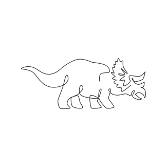 Adorable Triceratops One Line Triceratops Drawing for Exploring Gentle Dinosaur Forms