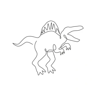 Aggressive Spinosaurus One Line Spinosaurus Drawing for Exploring Dinosaur Armor