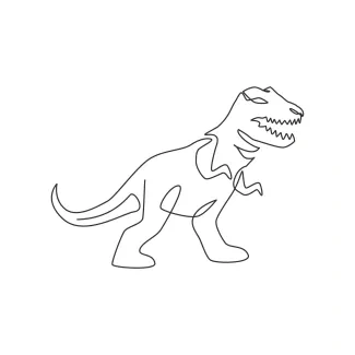 Aggressive T-Rex One Line T-Rex Drawing for Practicing Powerful Dinosaur Shapes