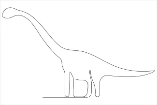 Dinosaur Brachiosaurus Easy One Line Brachiosaurus: A Simple Dinosaur Drawing for Kids and Adults