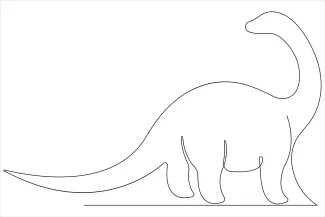 Dinosaur Brachiosaurus Brachiosaurus in One Line: Easy Drawing Practice for Dinosaur Enthusiasts