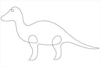 Dinosaur Brachiosaurus One Line Tall Dinosaur Practice: Draw a Brachiosaurus in One Continuous Motion