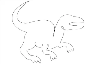 Velociraptor One-Line Velociraptor Drawing: Practice Sketching Fast, Agile Dinosaurs