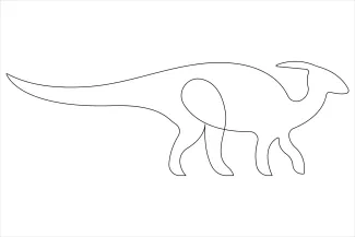 Parasaurolophus One-Line Parasaurolophus Drawing: Sketch Dinosaurs with Unique Shapes