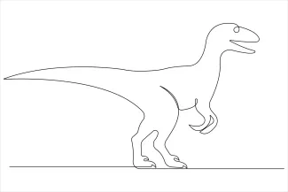 Velociraptor One-Line Velociraptor Drawing: Easy Dinosaur Sketch for Dynamic Poses