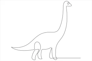 Dinosaur Brachiosaurus Draw a Brachiosaurus with One Line: Dinosaur Shapes Made Simple