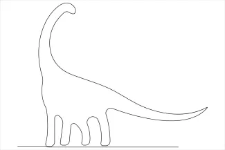 Dinosaur Brachiosaurus One Line Dinosaur Drawing Tutorial: Sketch a Brachiosaurus with Confidence