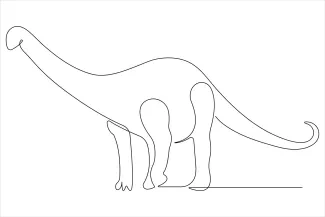 Dinosaur Brachiosaurus Practice Drawing Dinosaurs with One Line: Try the Tall Brachiosaurus
