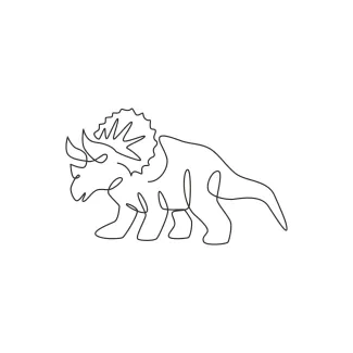Tough Triceratops One Line Triceratops Drawing for Exploring Strong Dinosaur Features