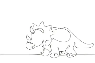 Triceratops dinosaur One-Line Triceratops Drawing: Learn to Sketch Horned Dinosaurs Easily