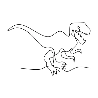 Tyrannosaurus Rex Fun One Line Tyrannosaurus Drawing to Build Hand-Eye Coordination