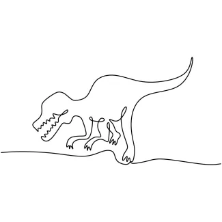 Tyrannosaurus Rex Tyrannosaurus Rex One Line Art for Beginners Learning Dinosaur Shapes