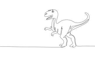Velociraptor One Line Velociraptor Drawing: Easy Way to Explore Fast Dinosaur Shapes