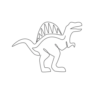 Wild Spinosaurus One Line Spinosaurus Drawing for Exploring Unique Dinosaur Shapes