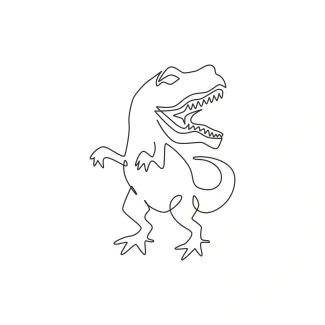 Wild and aggressive T-Rex One LineT-Rex Drawing for Practicing Bold Dinosaur Forms