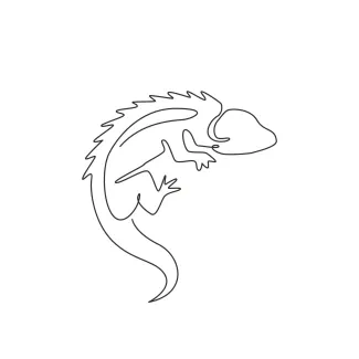 Easy One Line Iguana Drawing for Exploring Reptile Features