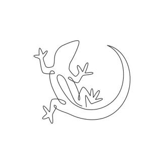 Desert lizard reptile One Line Desert Lizard Drawing for Learning Basic Reptile Shapes