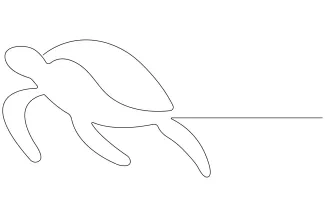 Sea turtle One Line Sea Turtle Drawing: Easy and Fun Art for Ocean Wildlife Lovers