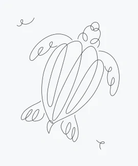 Sea turtle One Line Sea Turtle Drawing: Simple Art for Beginners