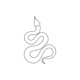 Venomous snake / black mamba One Line Black Mamba Snake Drawing to Practice Fast Animal Forms