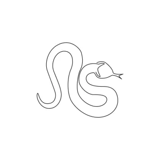 Venomous snake / black mamba Black Mamba One Line Drawing for Smooth and Simple Snake Practice