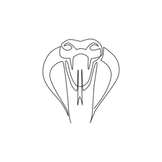 Venomous snake / king cobra One Line King Cobra Drawing for Practicing Bold Snake Shapes