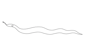 Snake - poisonous reptile serpent One Line Drawing of a Poisonous Reptile: Practice Simple Curved Shapes